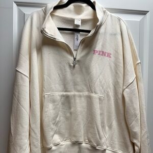 PINK- NEW with Tag- White Quarter Zip - Pullover- Size XXL (Retired)